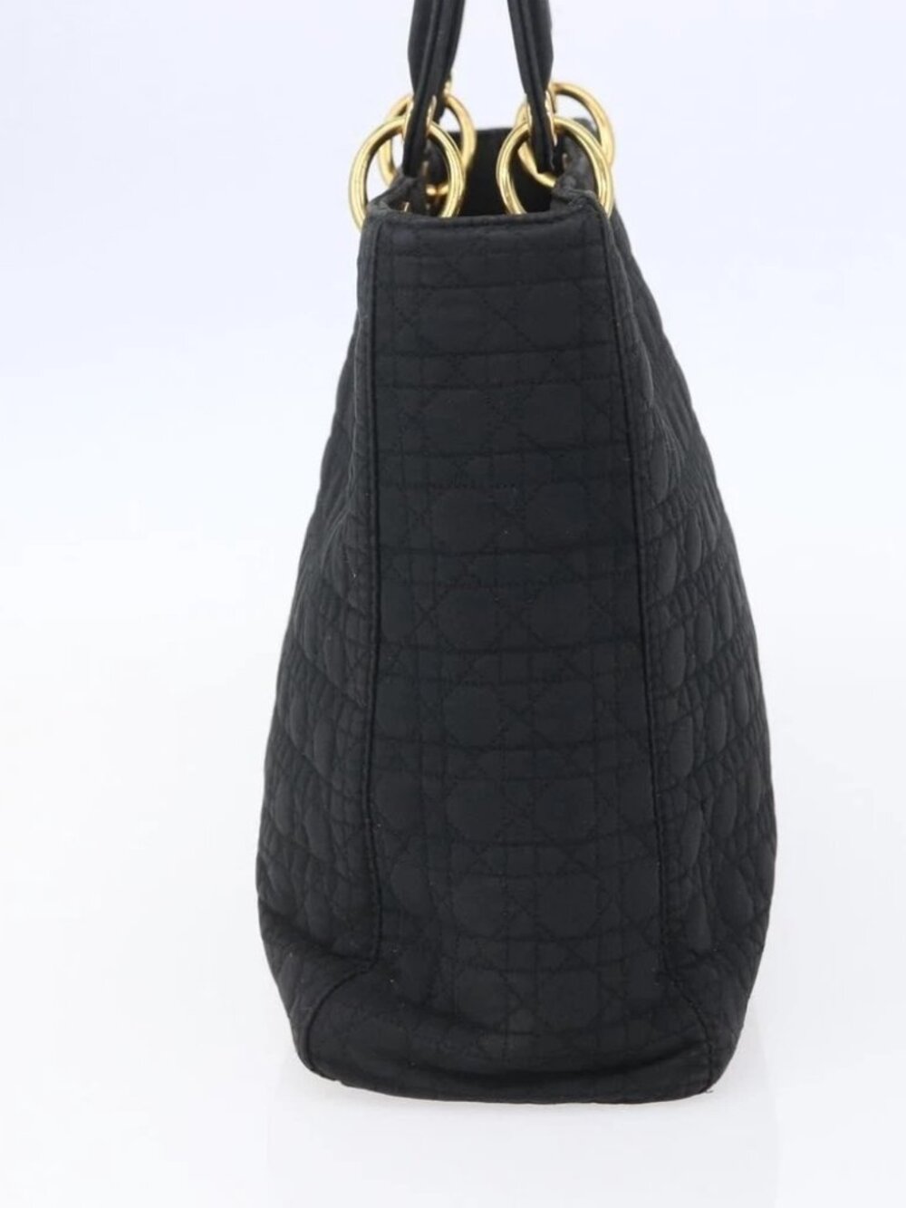 Christian Dior Canage Hand Bag Nylon Black Gold Auth - Picture 5 of 15